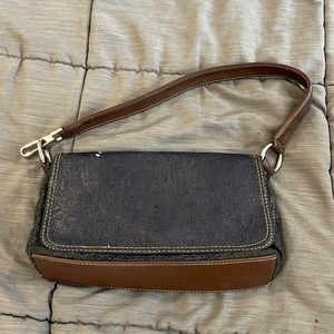 Blue and brown purse